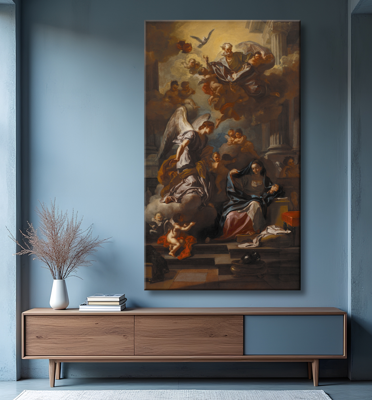 Reproduction L'Annonciation de Solimena, Francesco avec decor