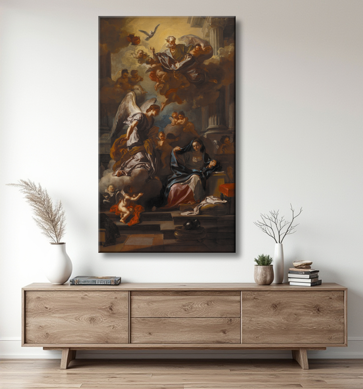 Reproduction L'Annonciation de Solimena, Francesco avec decor