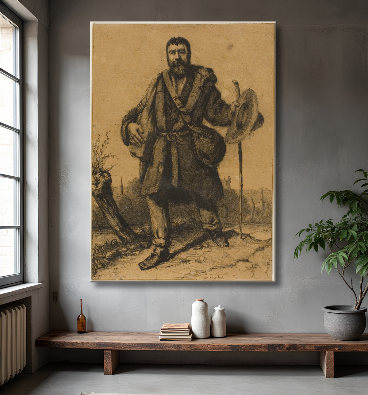 Reproduction L'Apôtre Jean Journet de Gustave Courbet avec decor