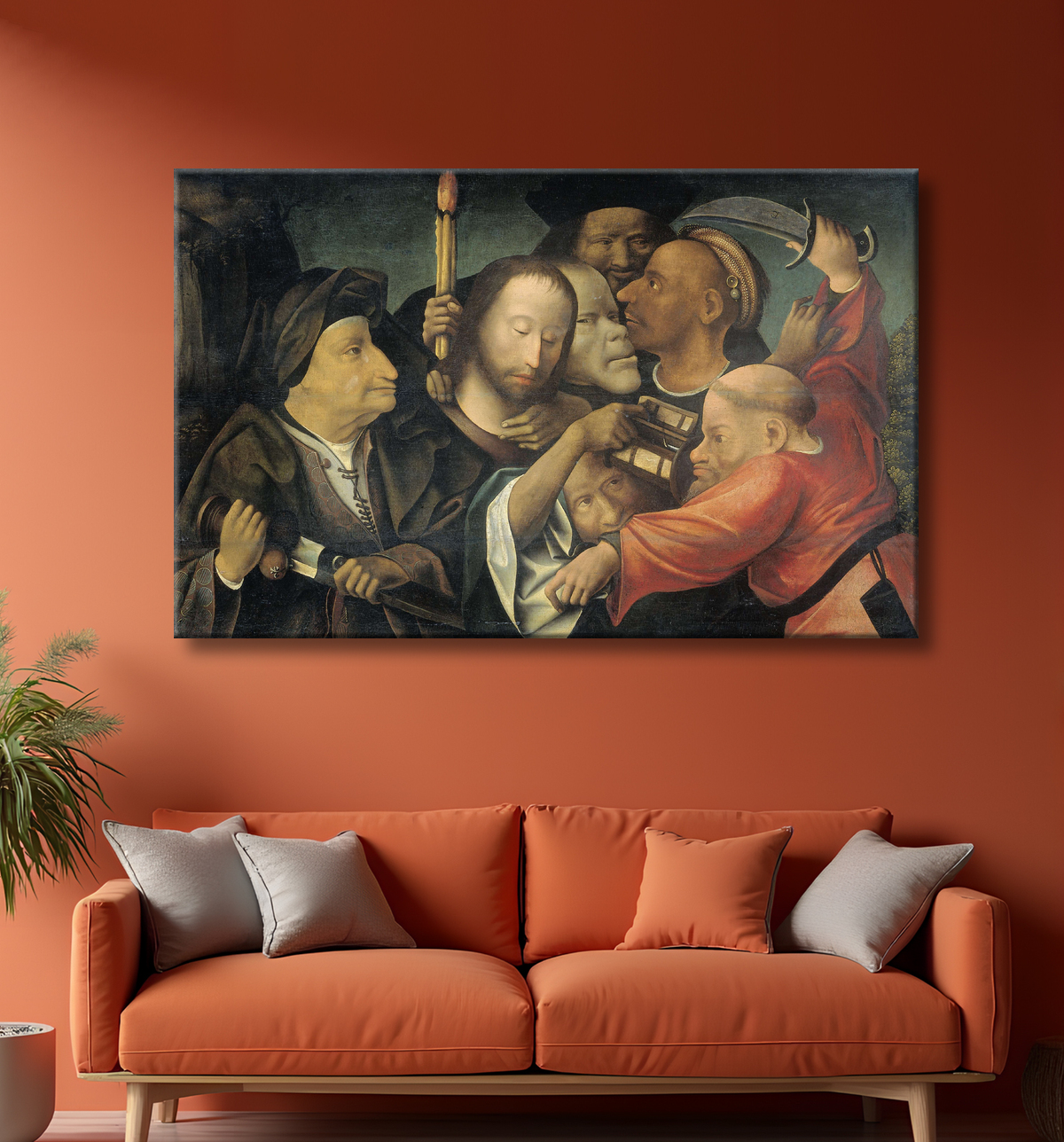 Reproduction L'arrestation du Christ de Jheronimus Bosch avec decor