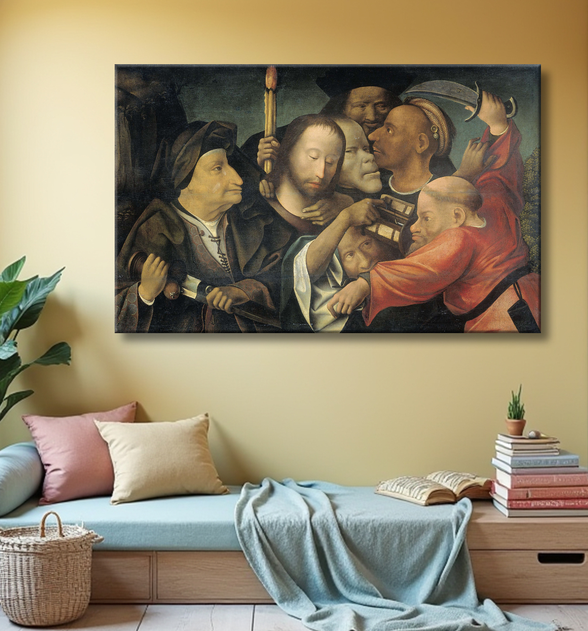 Reproduction L'arrestation du Christ de Jheronimus Bosch avec decor
