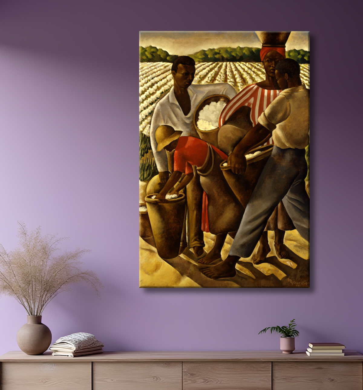 Reproduction L'emploi des nègres dans l'agriculture de Earle Richardson, born New York City 1912-died New York City 1935 avec decor