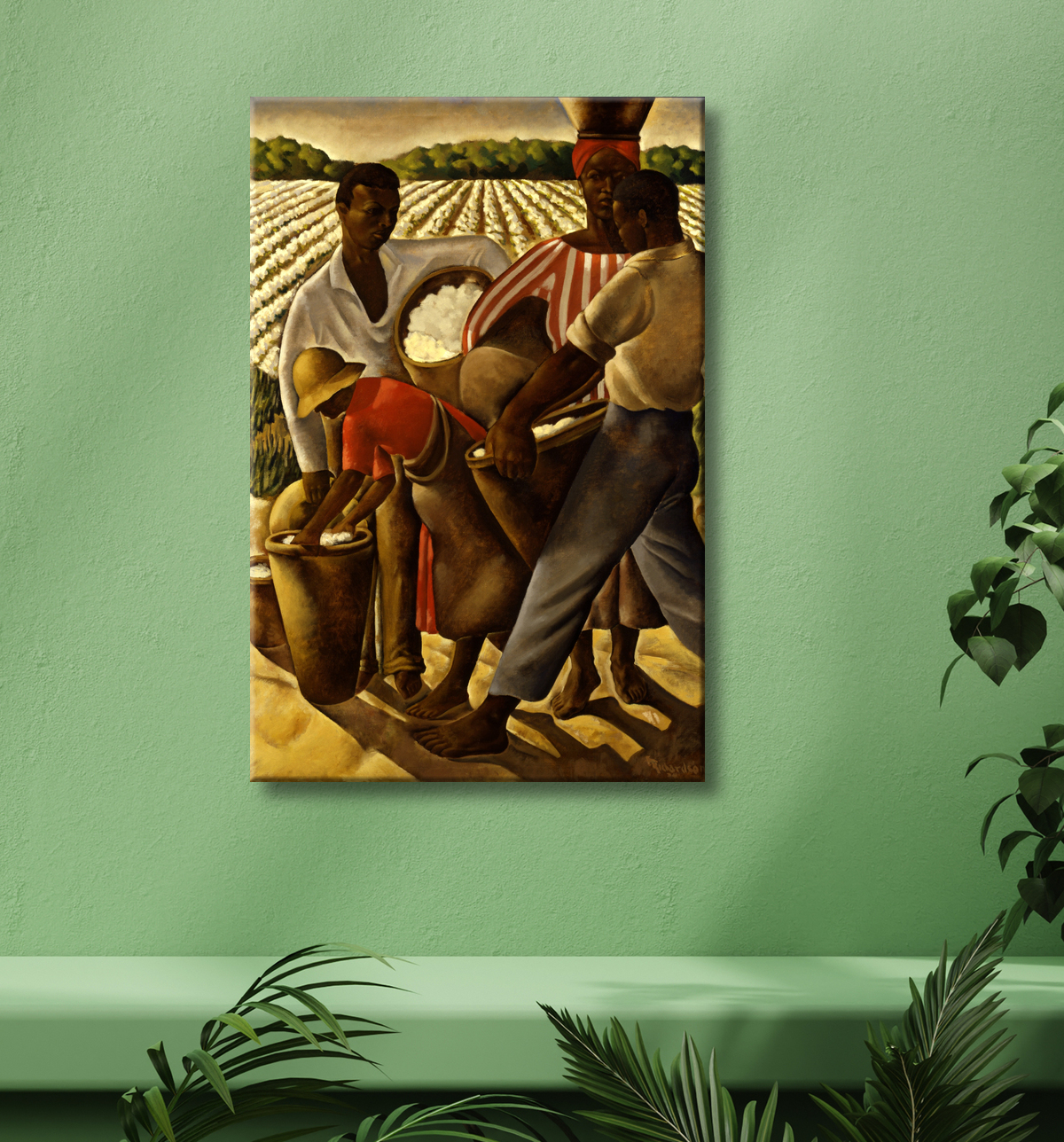 Reproduction L'emploi des nègres dans l'agriculture de Earle Richardson, born New York City 1912-died New York City 1935 avec decor