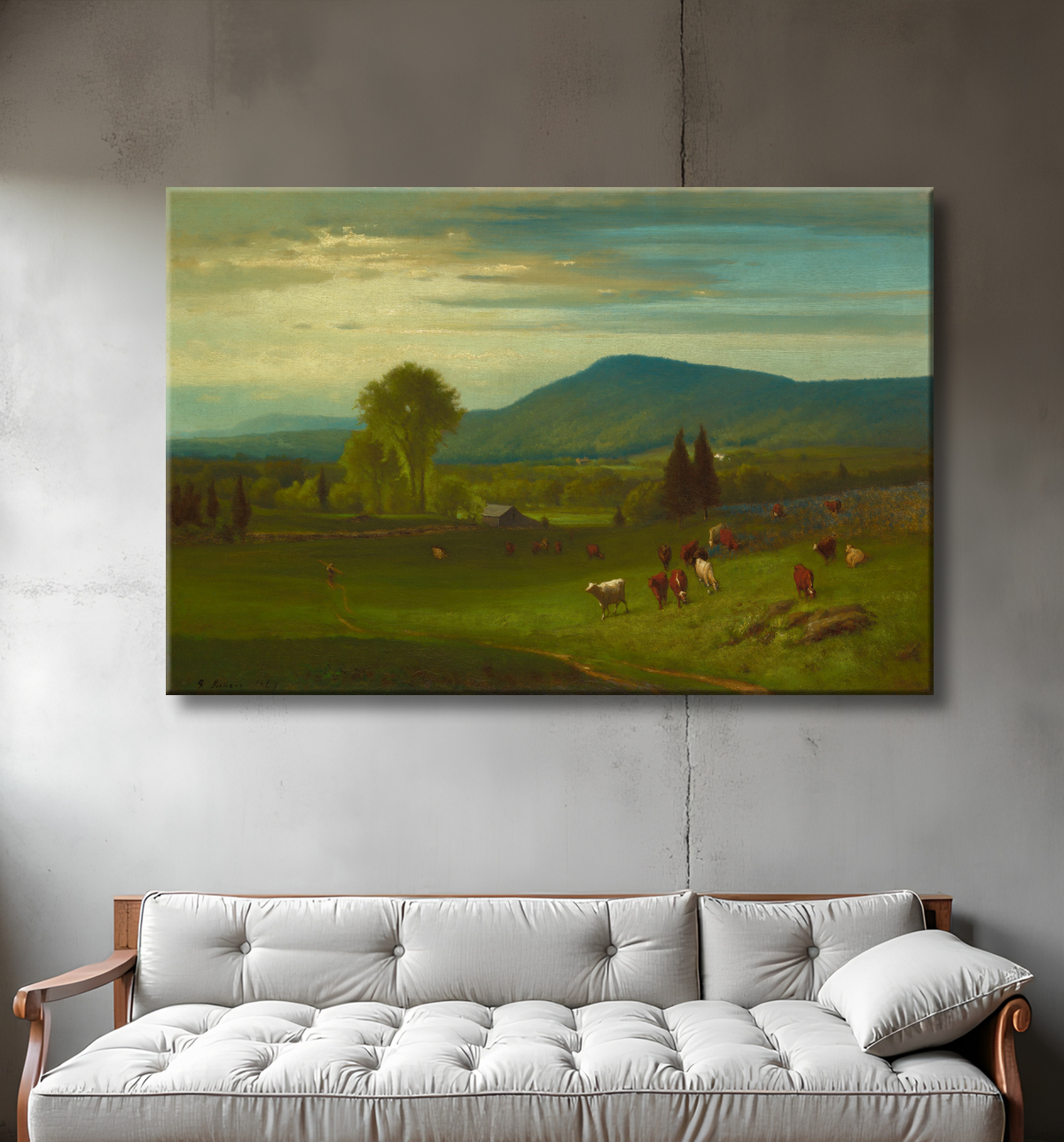 Reproduction L'été dans les Catskills de George Inness avec decor