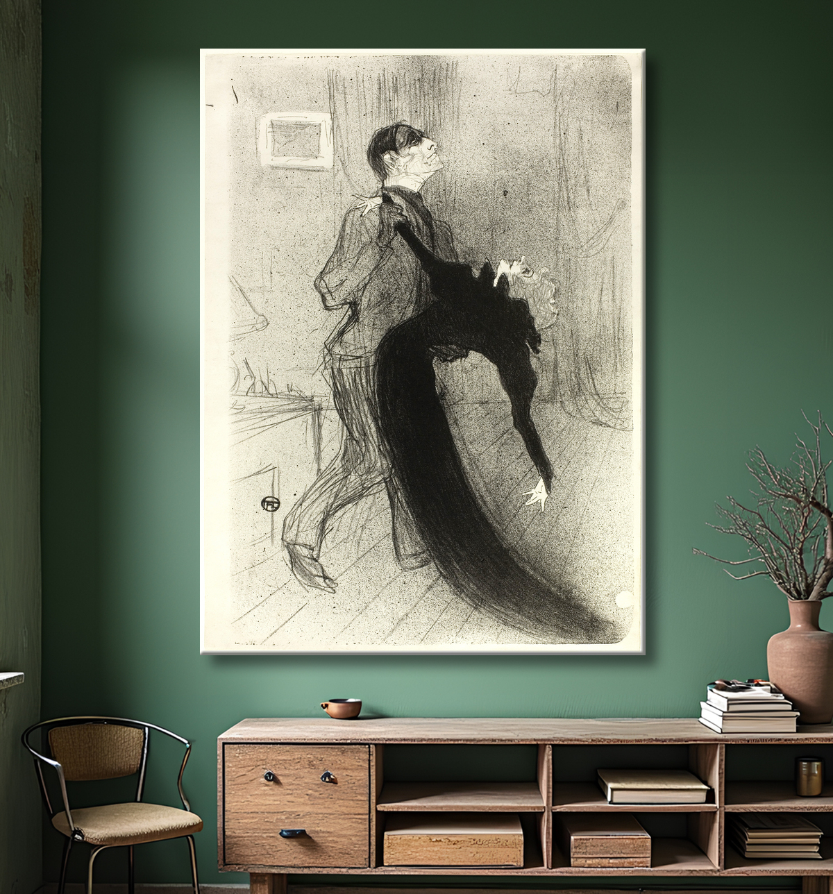 Reproduction L'évanouissement de Henri de Toulouse-Lautrec avec decor