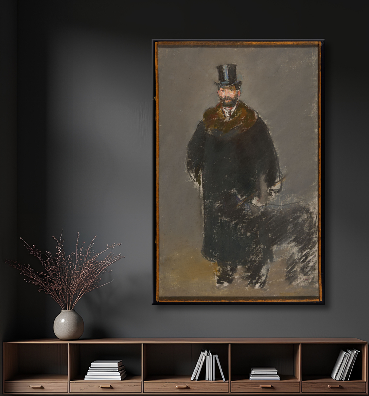 Reproduction L'homme au chien de Édouard Manet avec decor