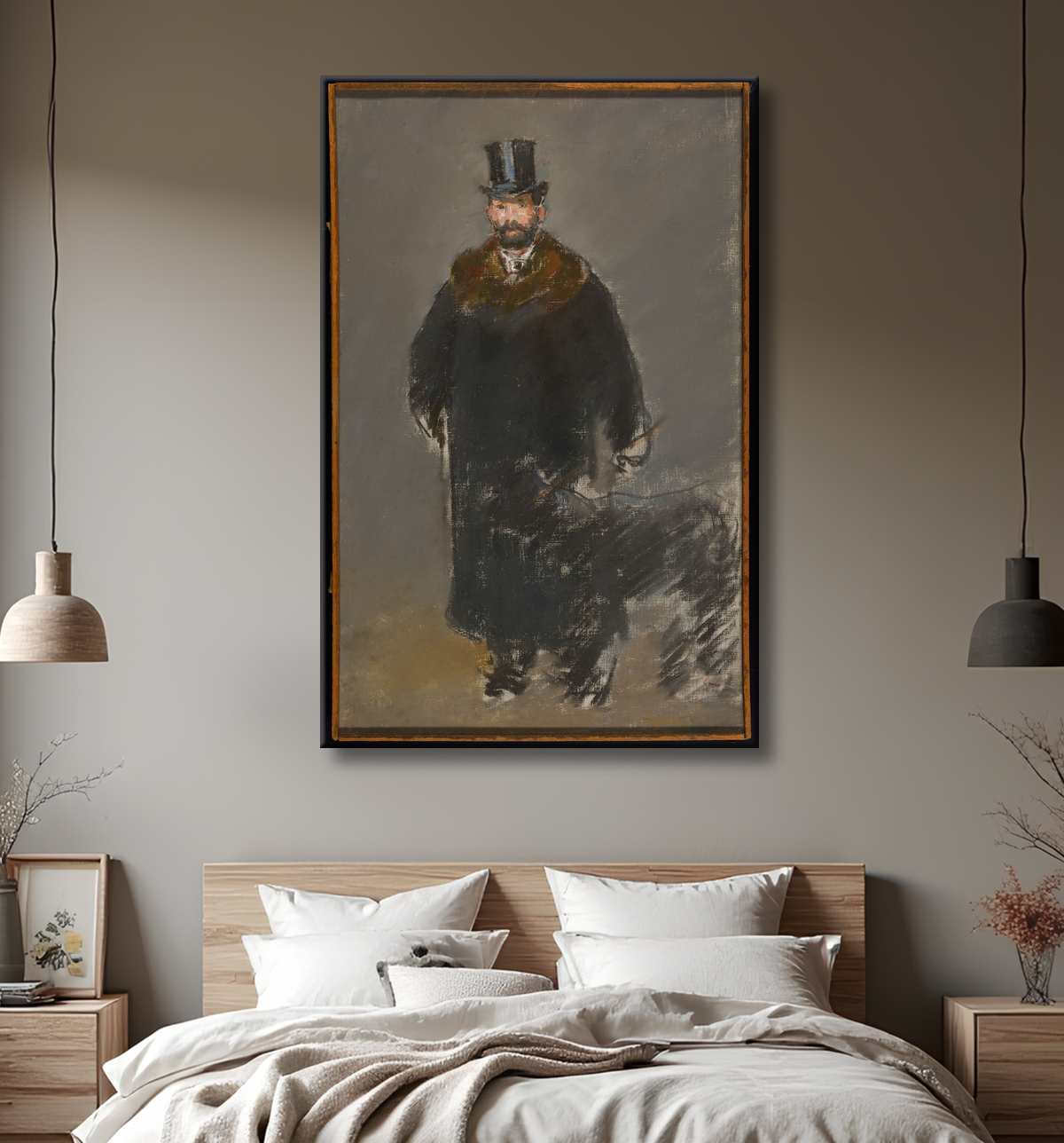 Reproduction L'homme au chien de Édouard Manet avec decor