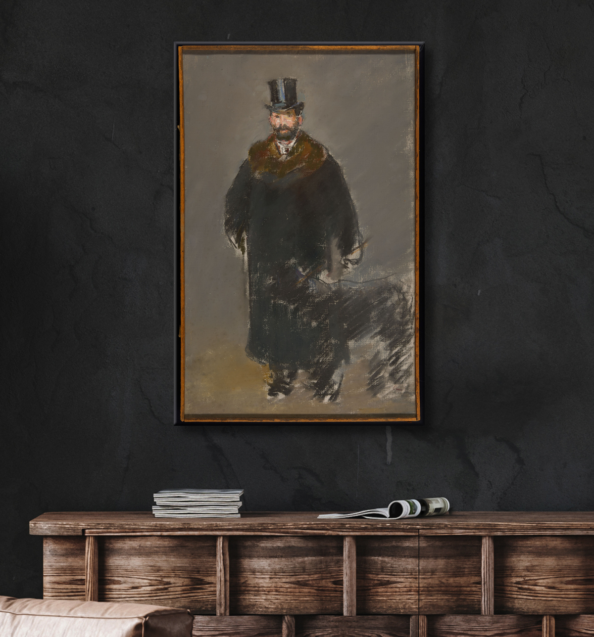 Reproduction L'homme au chien de Édouard Manet avec decor