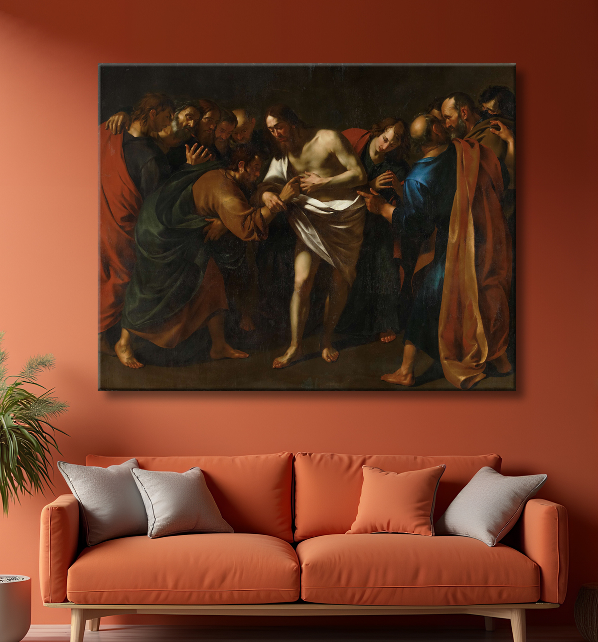 Reproduction L'incrédulité de saint Thomas de Wouter Pietersz II Crabeth avec decor