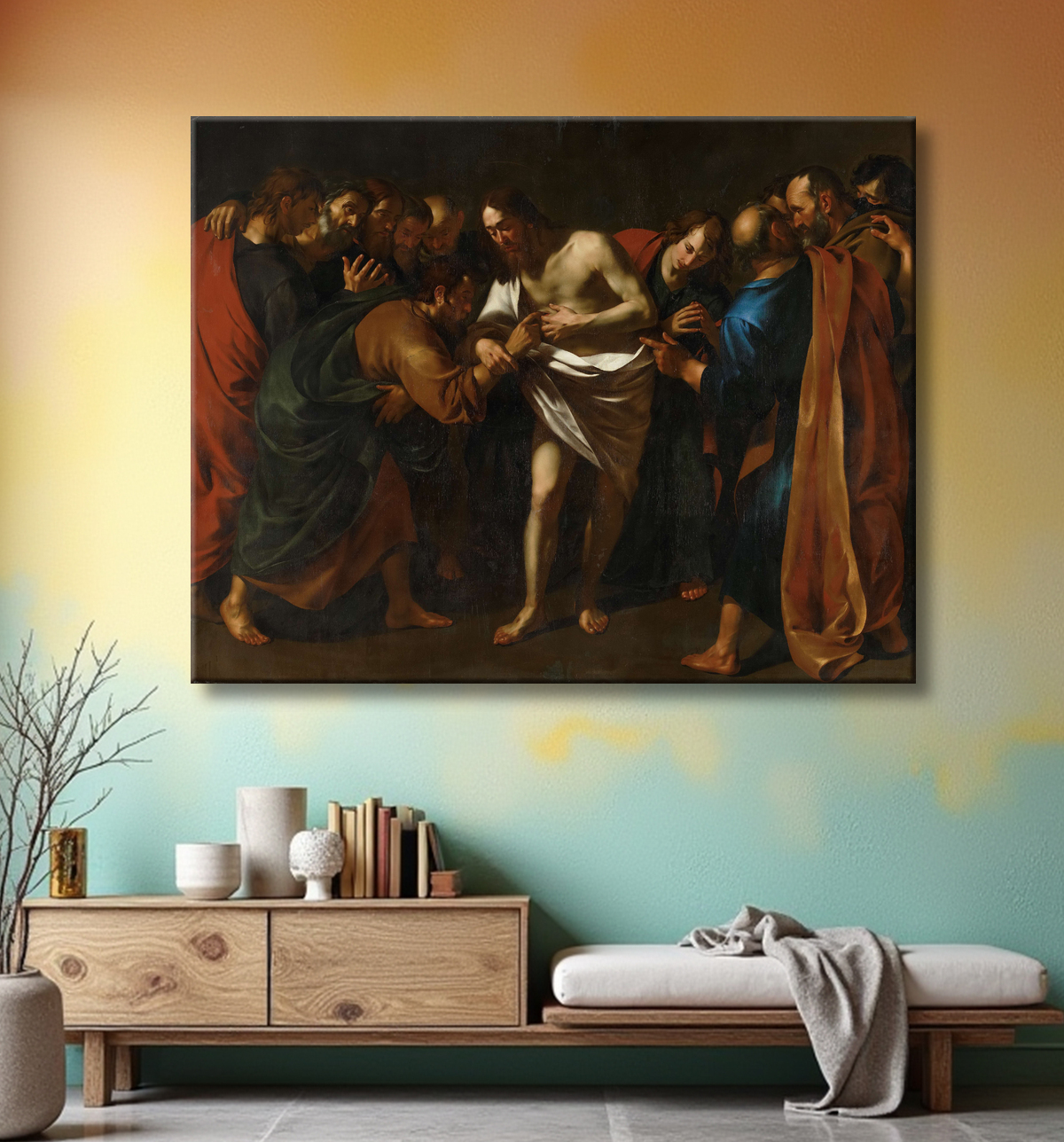 Reproduction L'incrédulité de saint Thomas de Wouter Pietersz II Crabeth avec decor