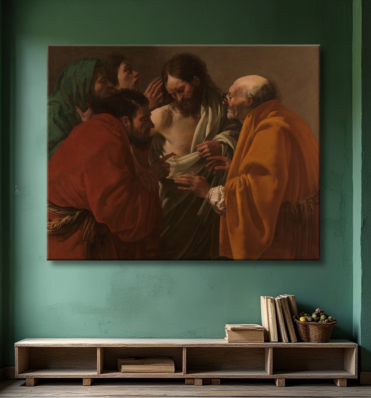 Reproduction L'incrédulité de Thomas de Hendrick ter Brugghen avec decor