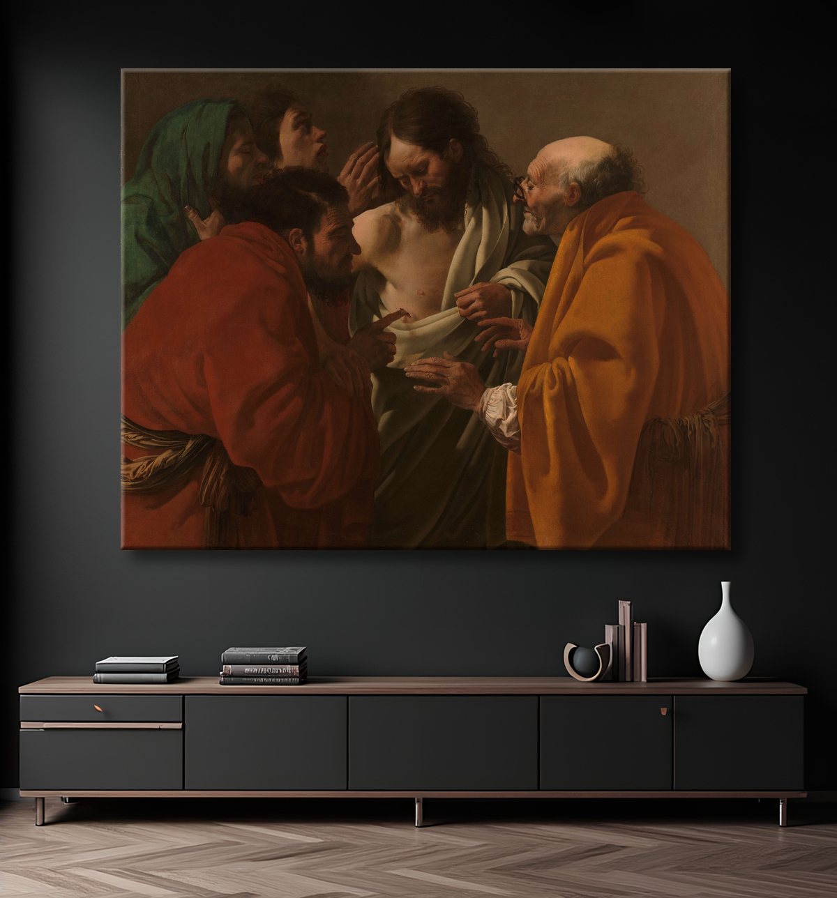 Reproduction L'incrédulité de Thomas de Hendrick ter Brugghen avec decor