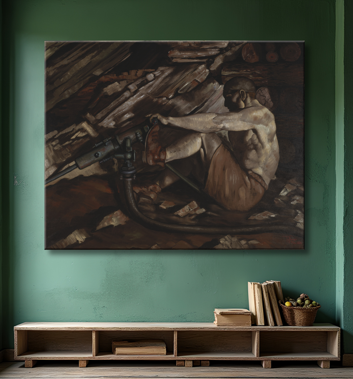 Reproduction L'or est là où vous le trouvez de Tyrone Comfort, born Port Huron, MI 1909-died Los Angeles, CA 1939 avec decor