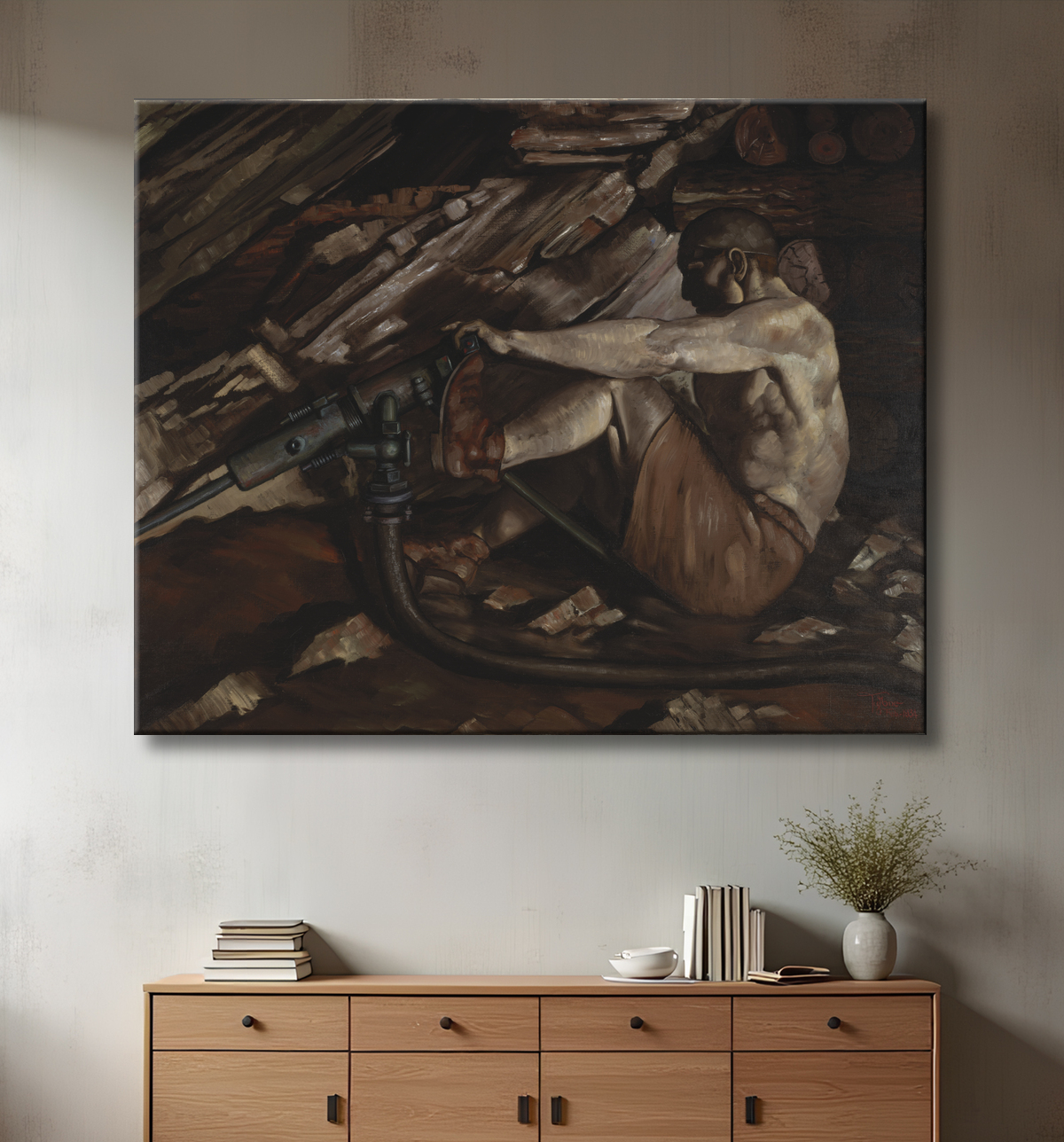 Reproduction L'or est là où vous le trouvez de Tyrone Comfort, born Port Huron, MI 1909-died Los Angeles, CA 1939 avec decor