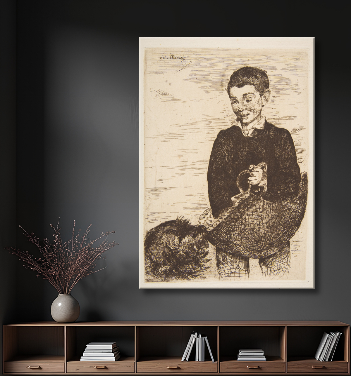 Reproduction L'oursin de Edouard Manet avec decor