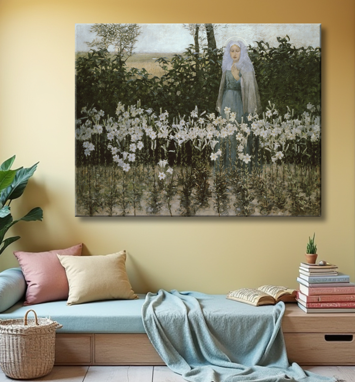 Reproduction L'Annonciation de George Hitchcock avec decor