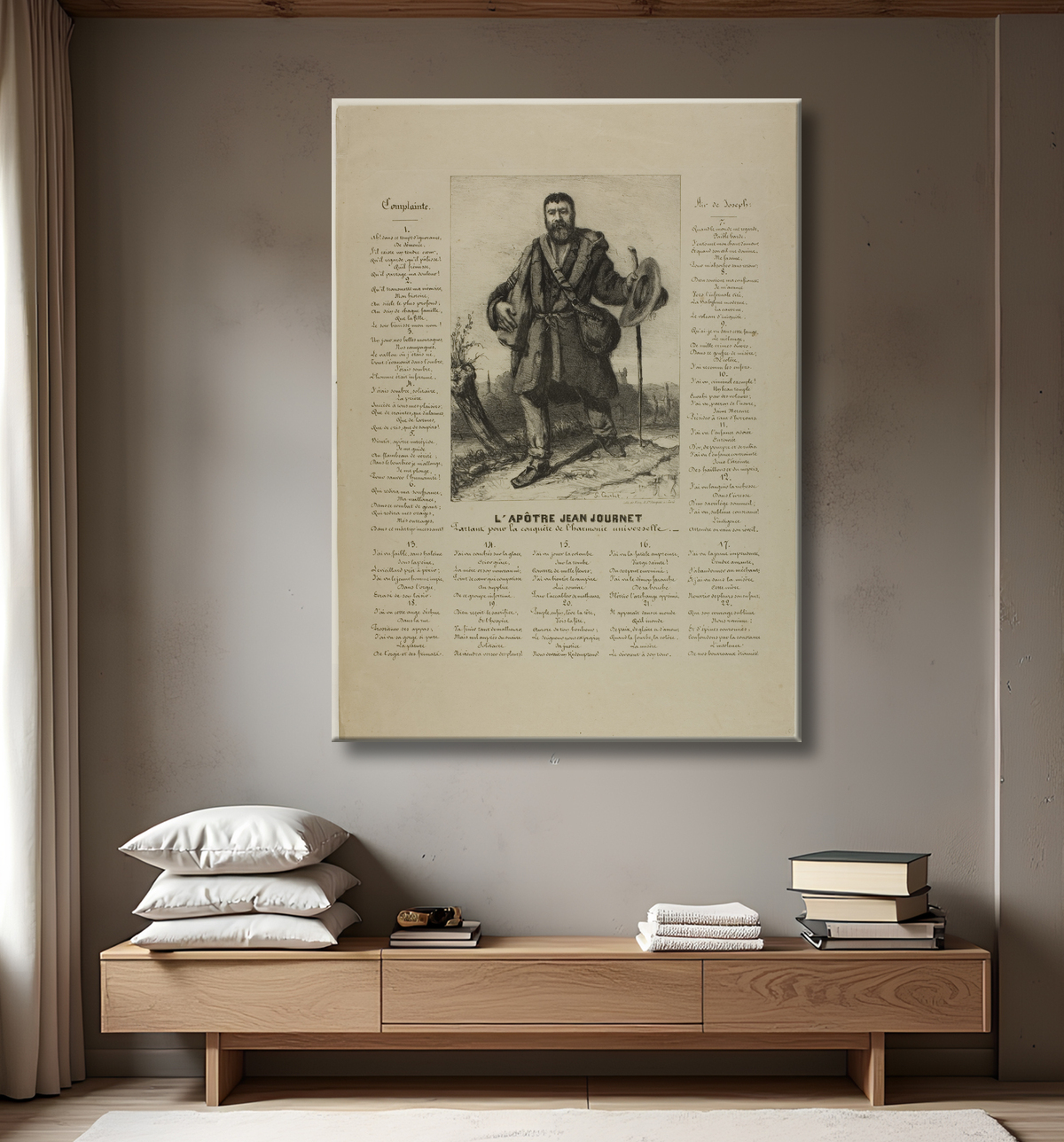 Reproduction L'Apôtre Jean Journet de Gustave Courbet avec decor