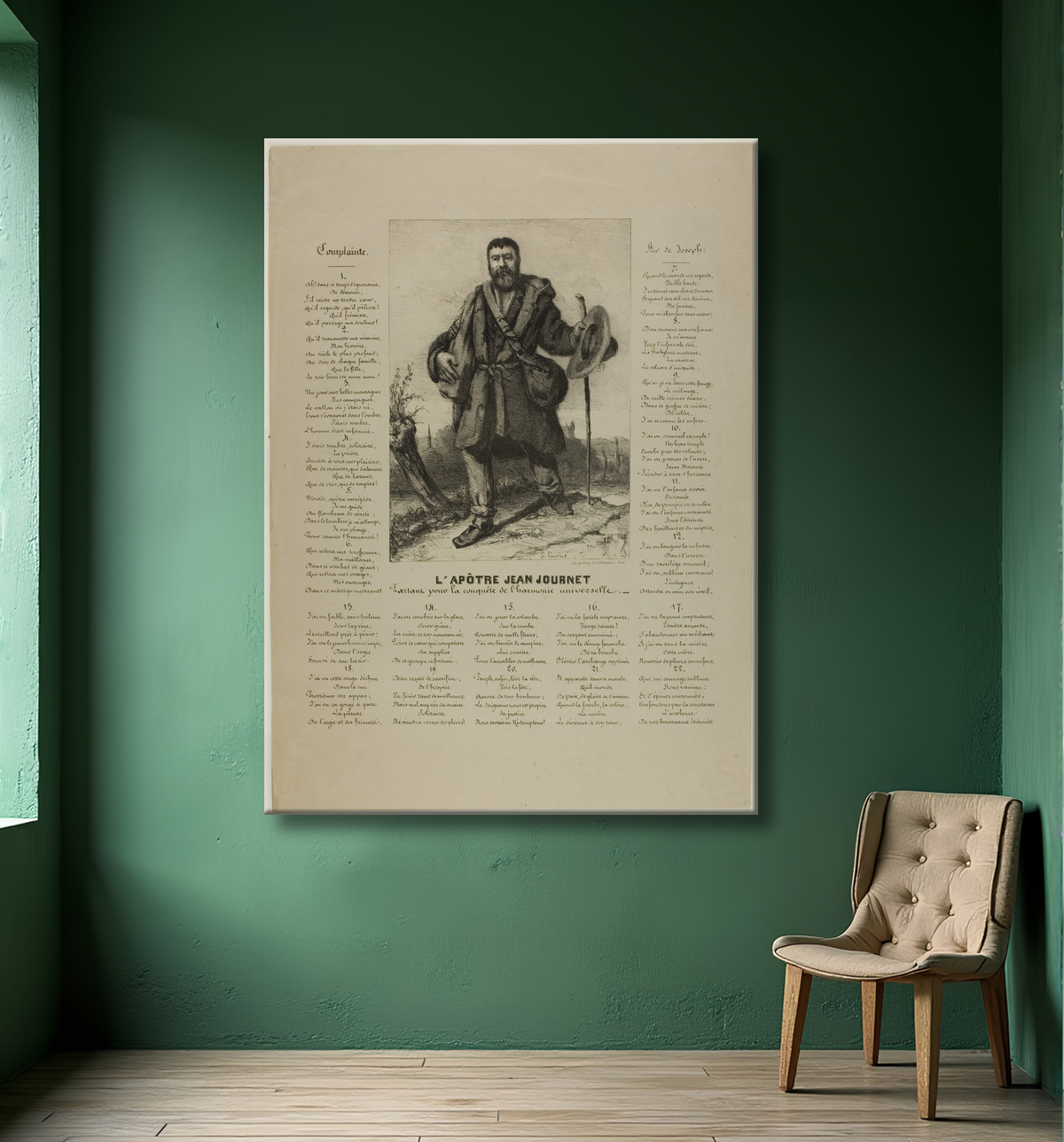 Reproduction L'Apôtre Jean Journet de Gustave Courbet avec decor