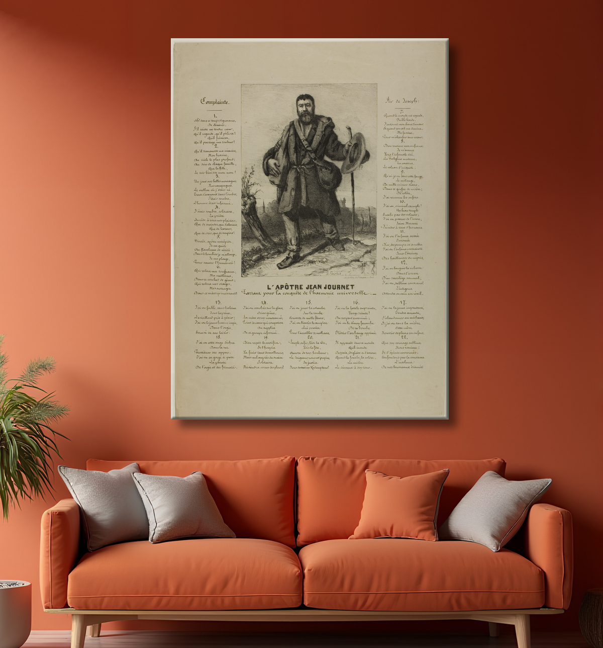 Reproduction L'Apôtre Jean Journet de Gustave Courbet avec decor