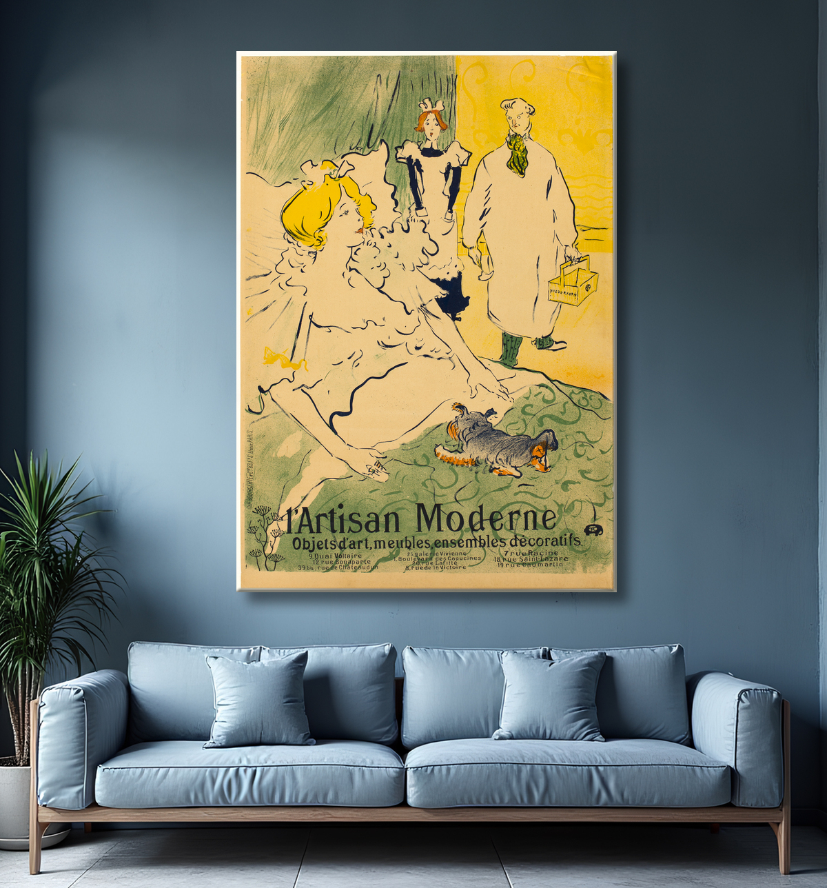 Reproduction L'Artisan Moderne de Henri de Toulouse-Lautrec avec decor