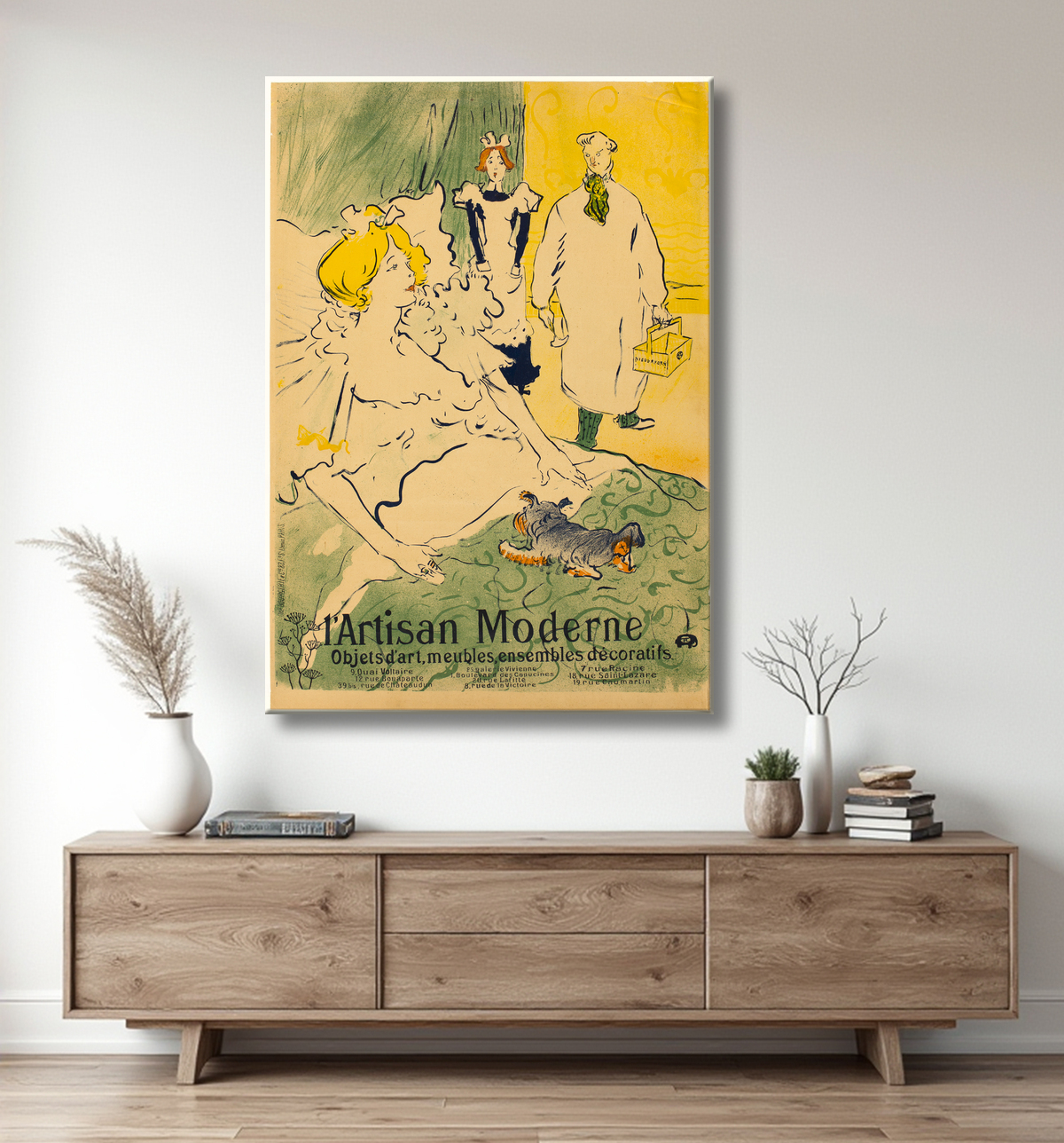 Reproduction L'Artisan Moderne de Henri de Toulouse-Lautrec avec decor