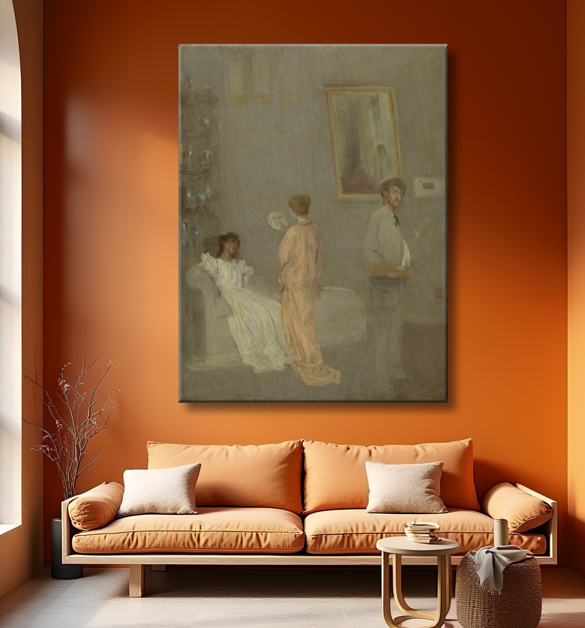 Reproduction L'artiste dans son atelier de James McNeill Whistler avec decor