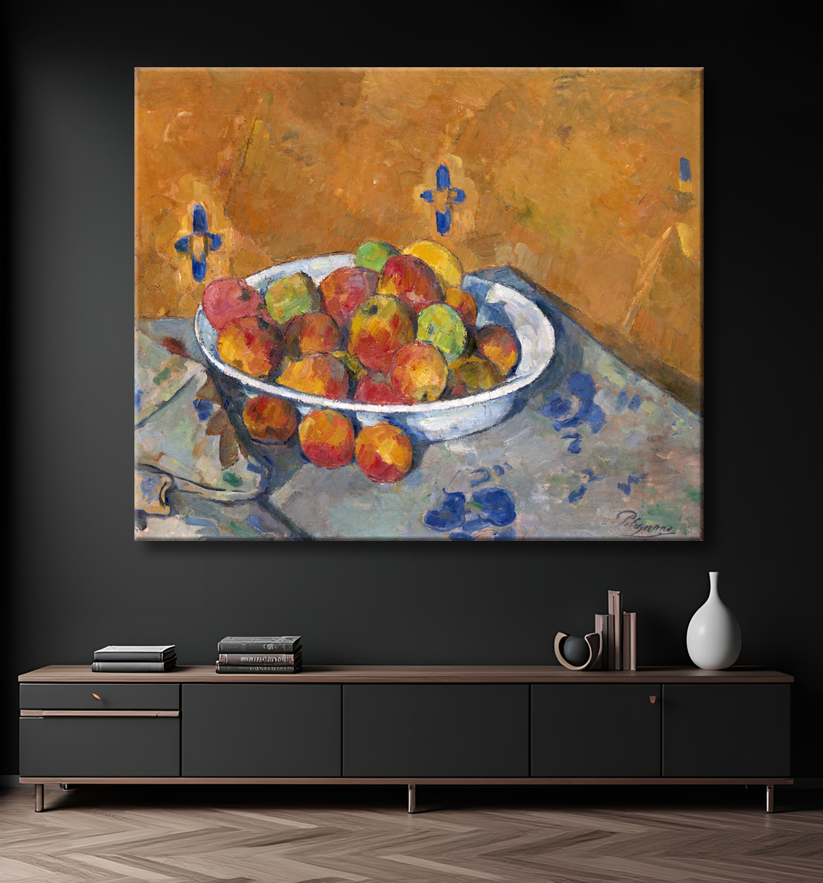 Reproduction L'assiette de pommes de Paul Cézanne avec decor