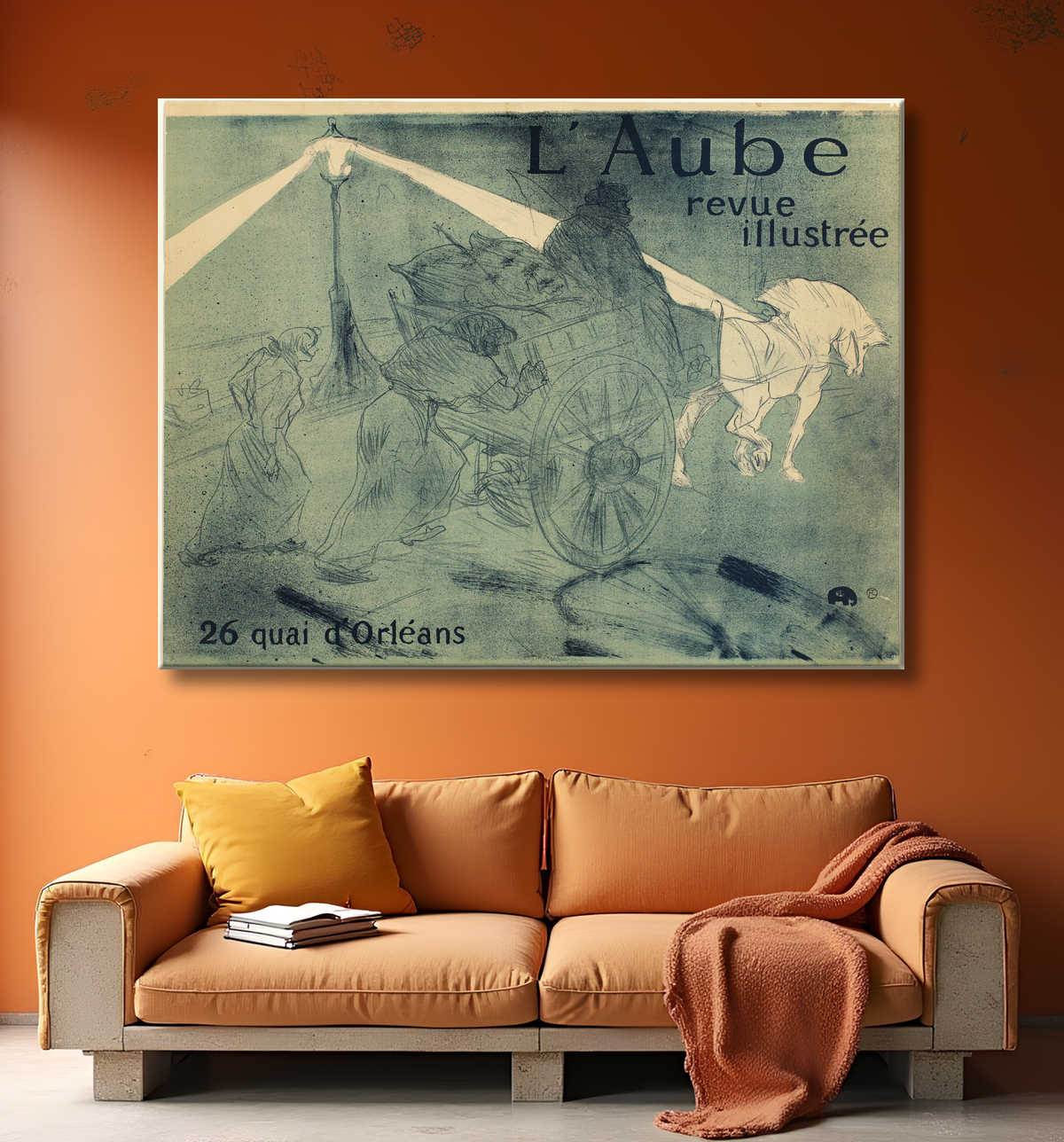 Reproduction L'Aube de Henri de Toulouse-Lautrec avec decor