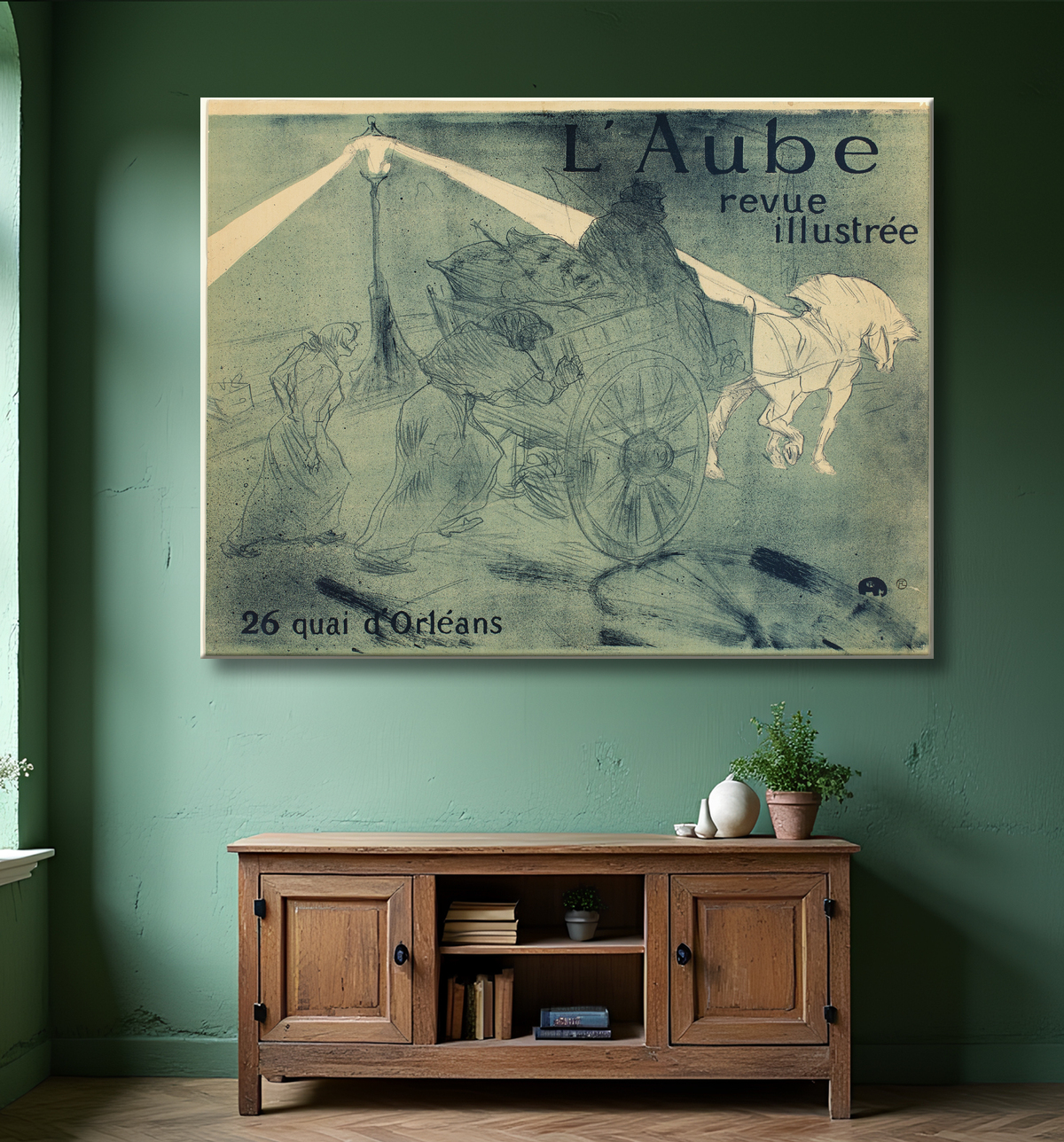 Reproduction L'Aube de Henri de Toulouse-Lautrec avec decor