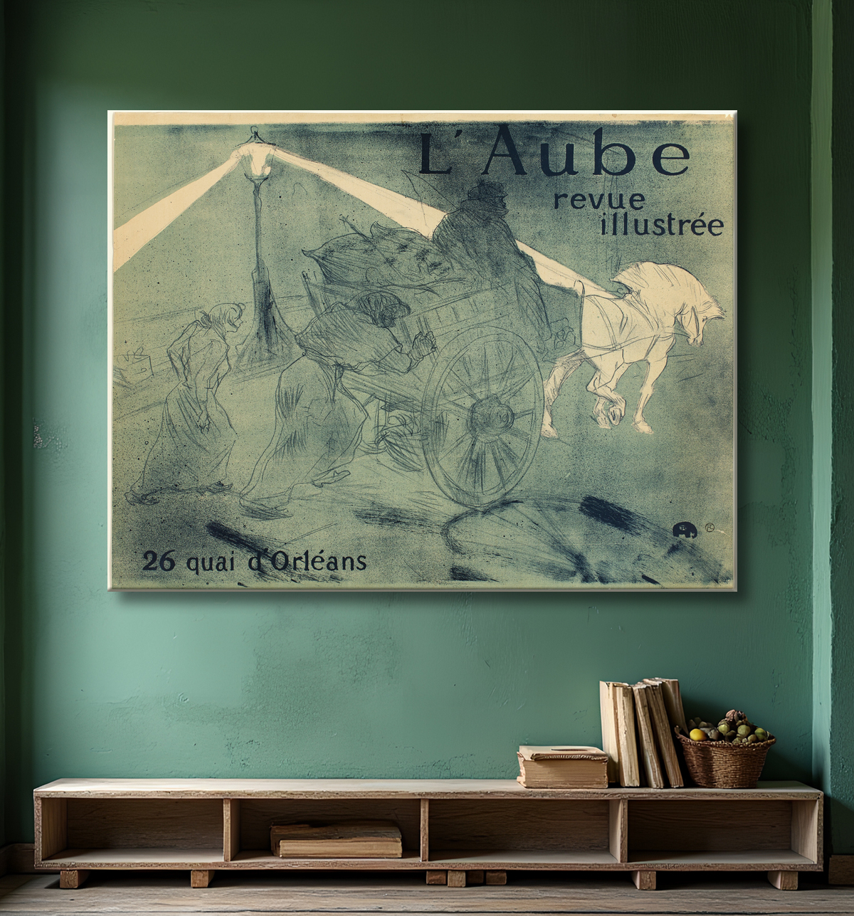 Reproduction L'Aube de Henri de Toulouse-Lautrec avec decor