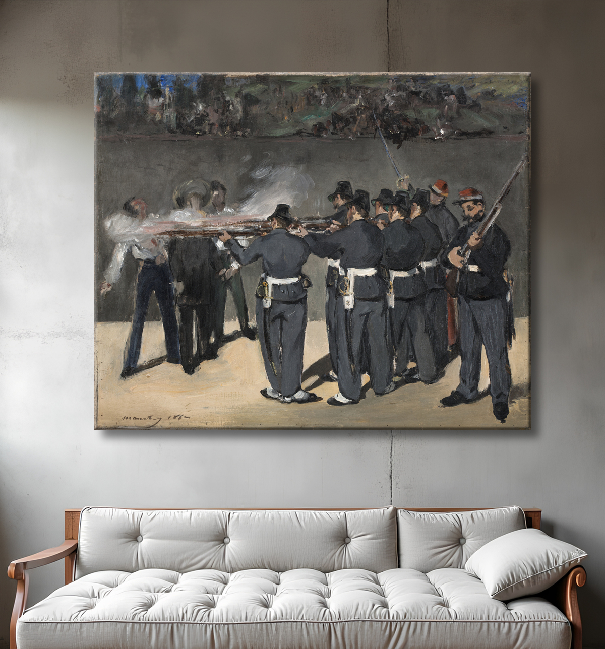 Reproduction L'exécution de l'empereur Maximilien de Manet, Édouard avec decor