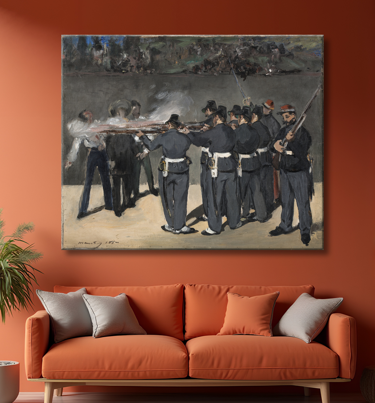 Reproduction L'exécution de l'empereur Maximilien de Manet, Édouard avec decor