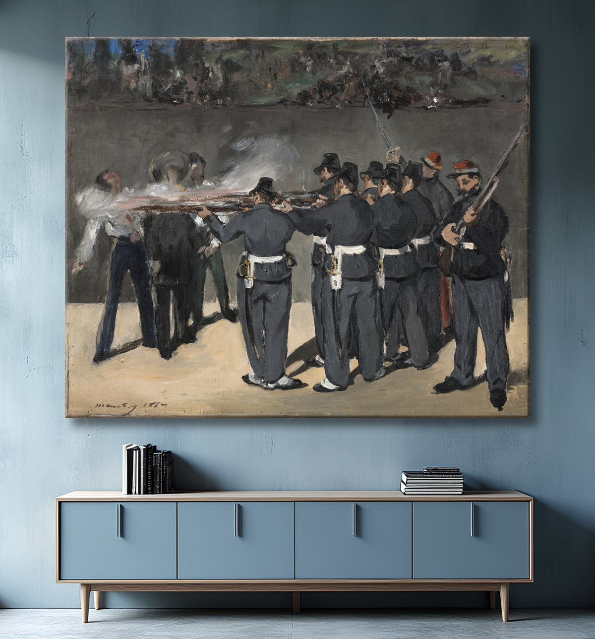 Reproduction L'exécution de l'empereur Maximilien de Manet, Édouard avec decor