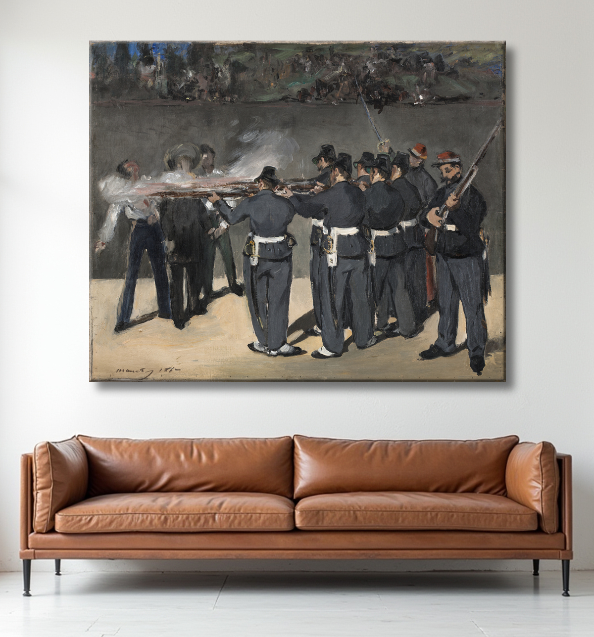 Reproduction L'exécution de l'empereur Maximilien de Manet, Édouard avec decor