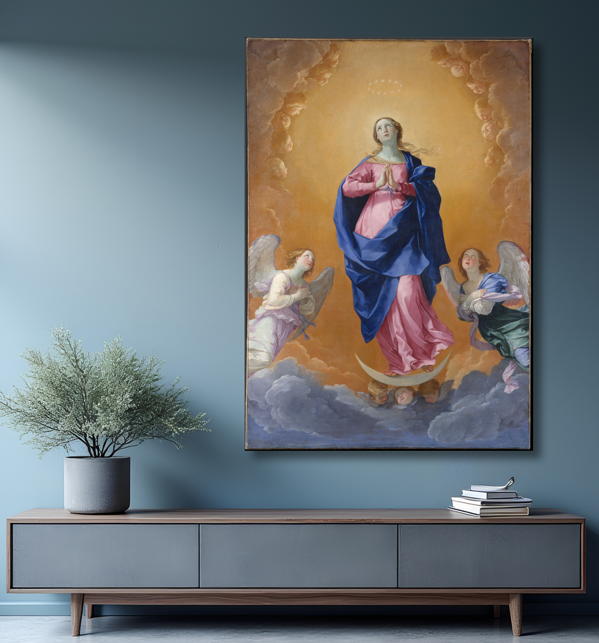Reproduction L'Immaculée Conception de Guido Reni avec decor