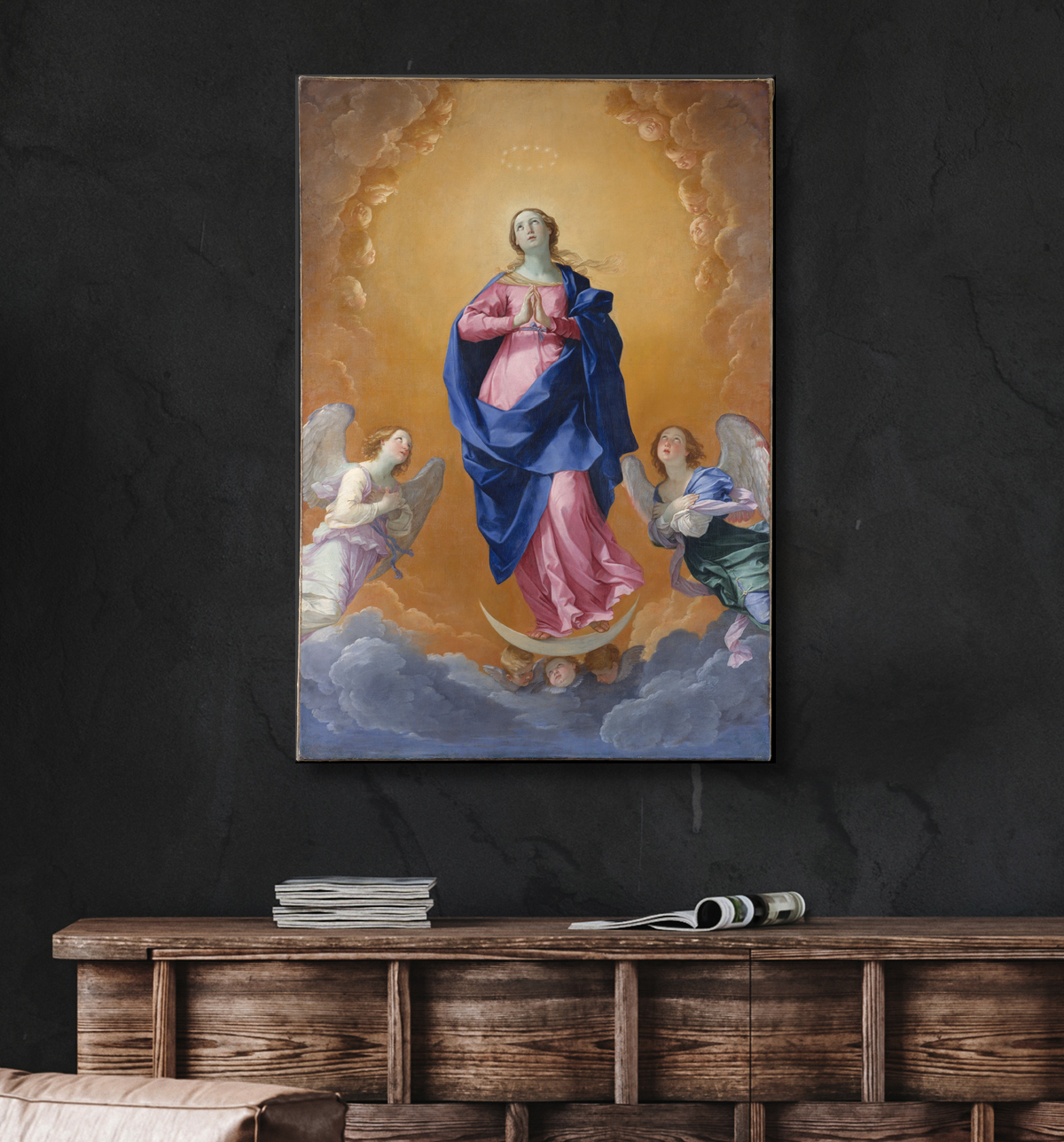 Reproduction L'Immaculée Conception de Guido Reni avec decor
