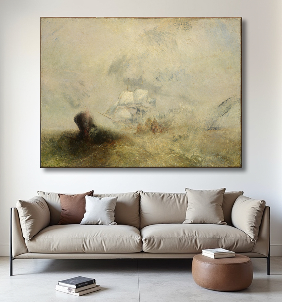 Reproduction La Baleinière de Joseph Mallord William Turner avec decor