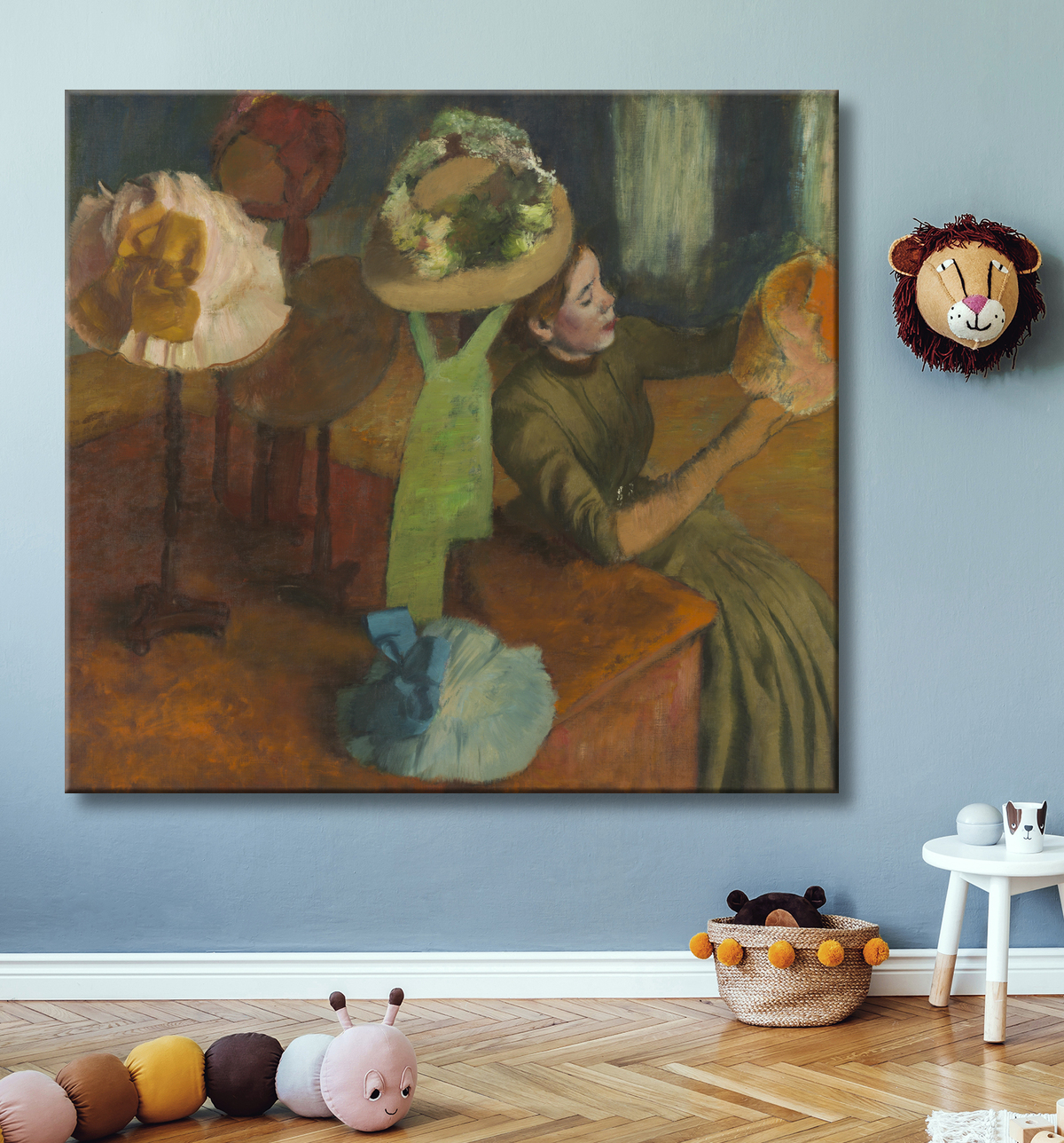 Reproduction La boutique de la chapellerie de Hilaire Germain Edgar Degas avec decor