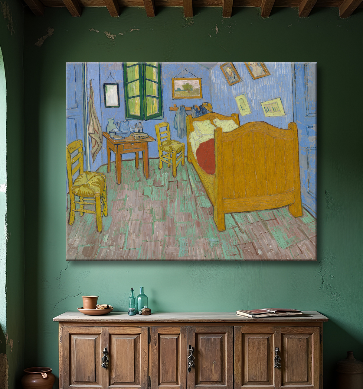 Reproduction La chambre à coucher de Vincent van Gogh avec decor