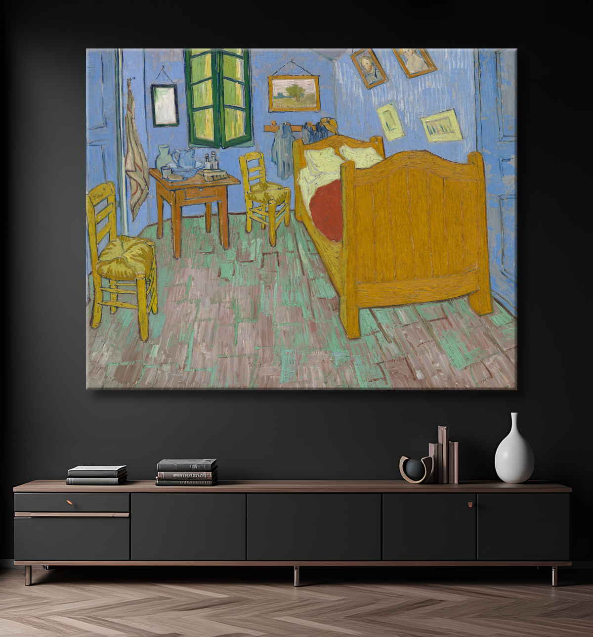 Reproduction La chambre à coucher de Vincent van Gogh avec decor