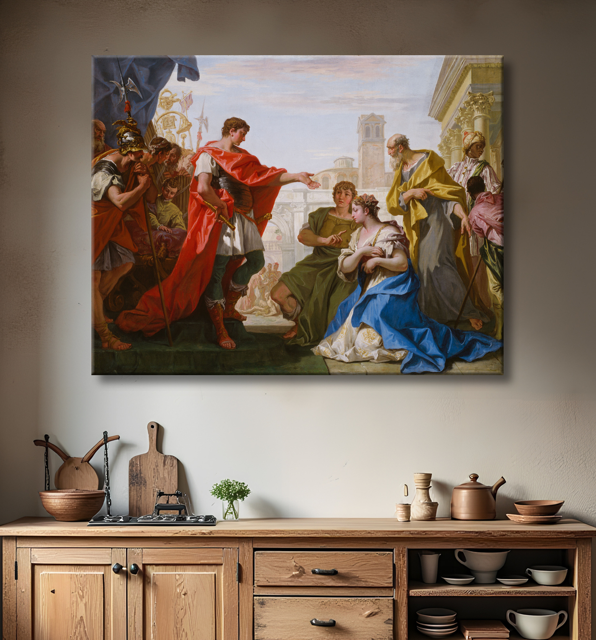Reproduction La Continence de Scipion de Sebastiano Ricci avec decor