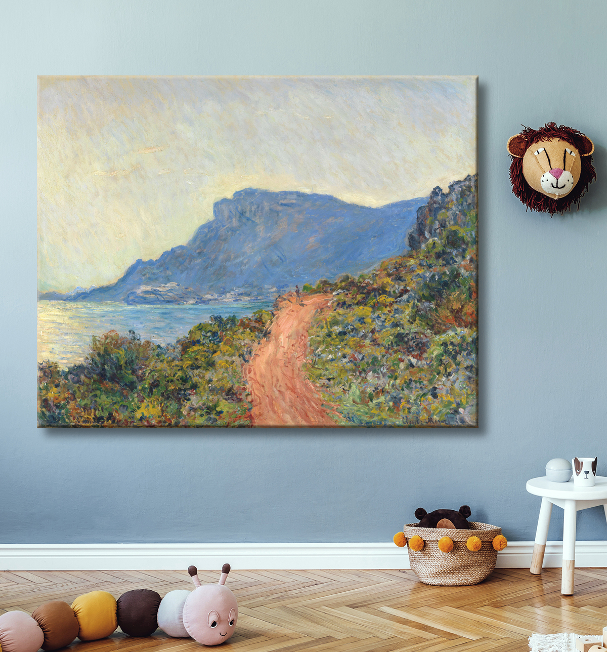 Reproduction La Corniche près de Monaco de Claude Monet avec decor