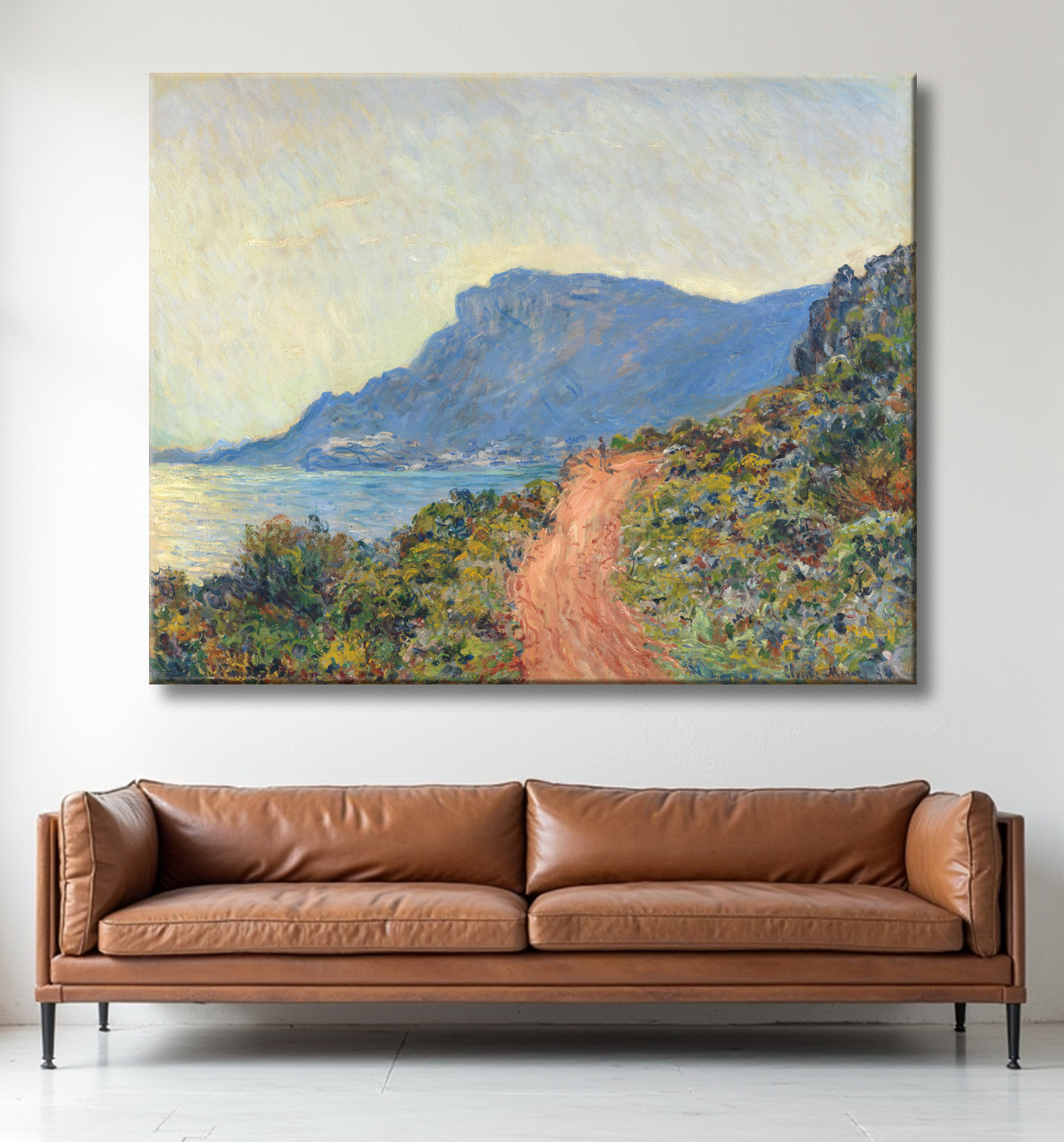 Reproduction La Corniche près de Monaco de Claude Monet avec decor