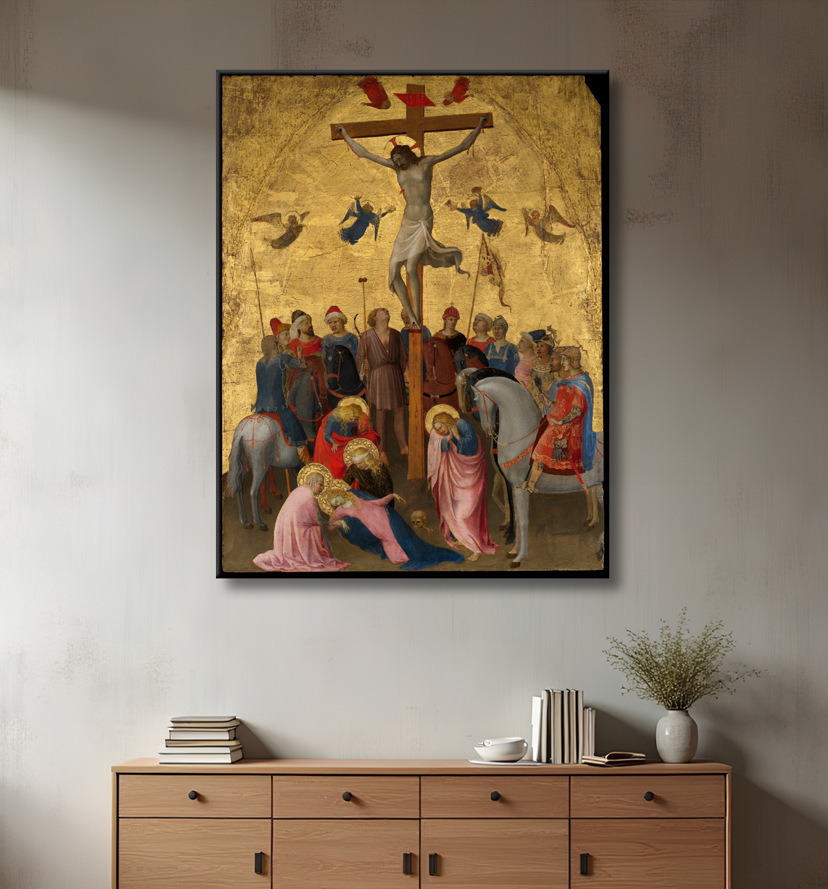 Reproduction La crucifixion de Fra Angelico (Guido di Pietro) avec decor