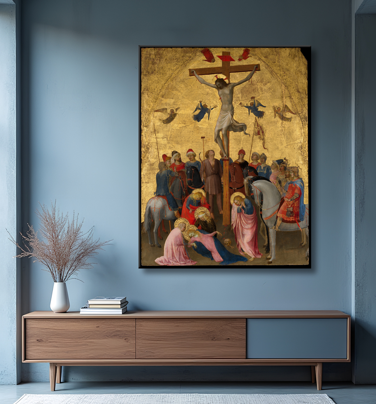 Reproduction La crucifixion de Fra Angelico (Guido di Pietro) avec decor
