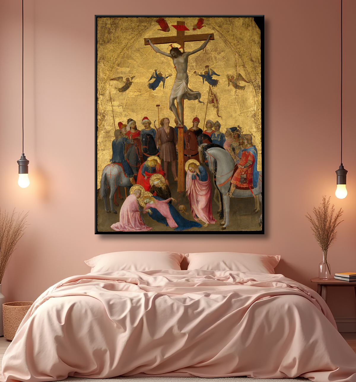 Reproduction La crucifixion de Fra Angelico (Guido di Pietro) avec decor