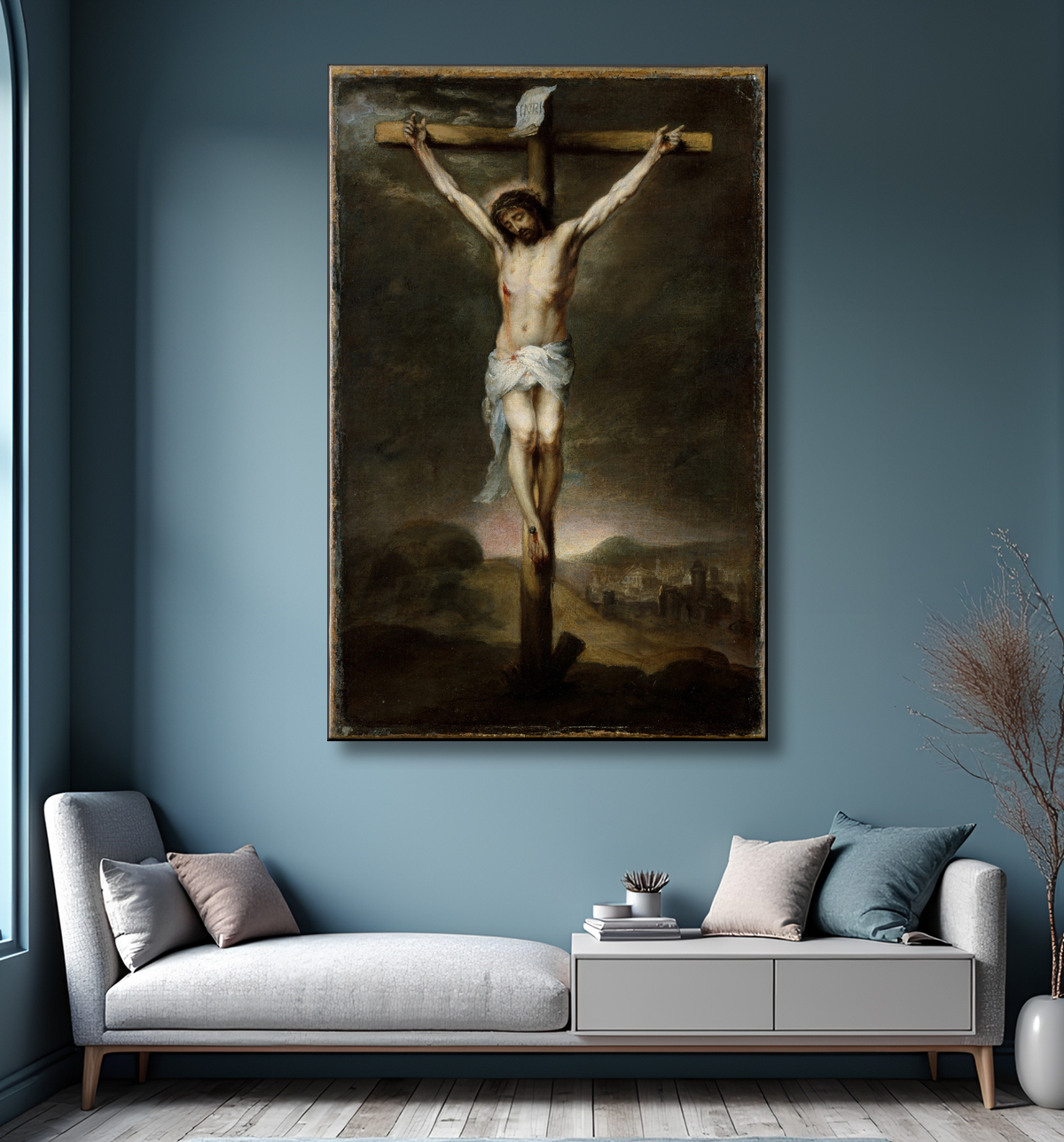 Reproduction La crucifixion de Bartolomé Estebán Murillo avec decor