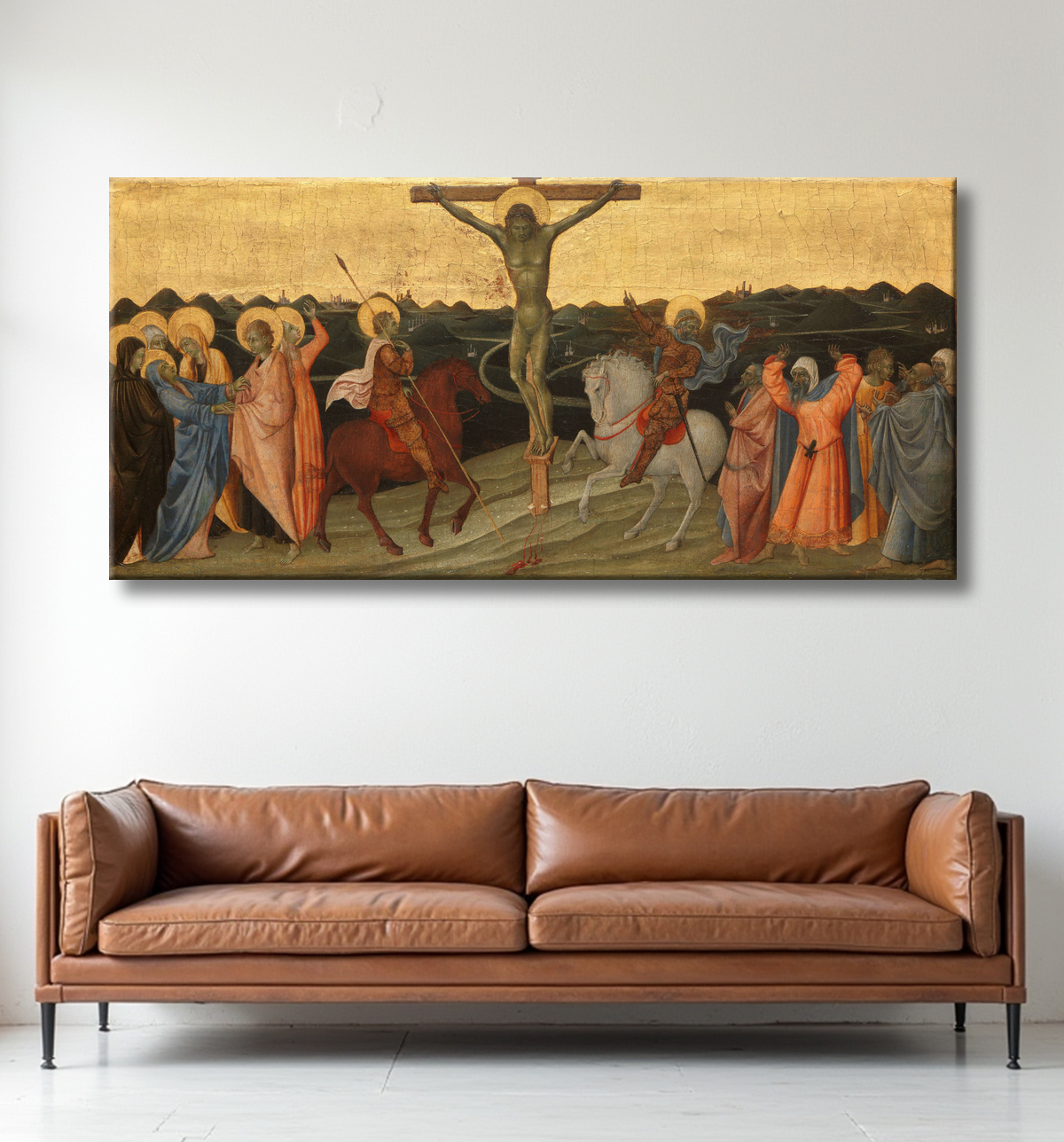 Reproduction La crucifixion de Giovanni di Paolo di Grazia avec decor