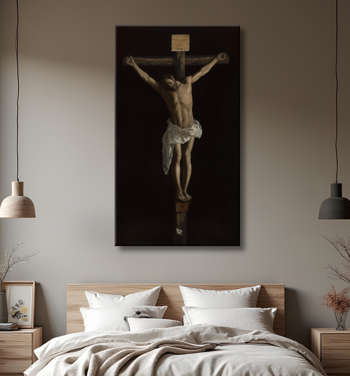 Reproduction La crucifixion de Francisco de Zurbarán avec decor