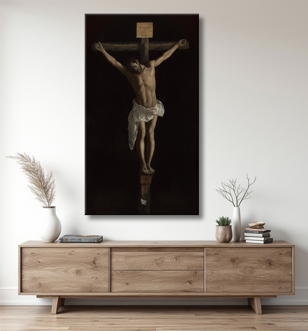 Reproduction La crucifixion de Francisco de Zurbarán avec decor
